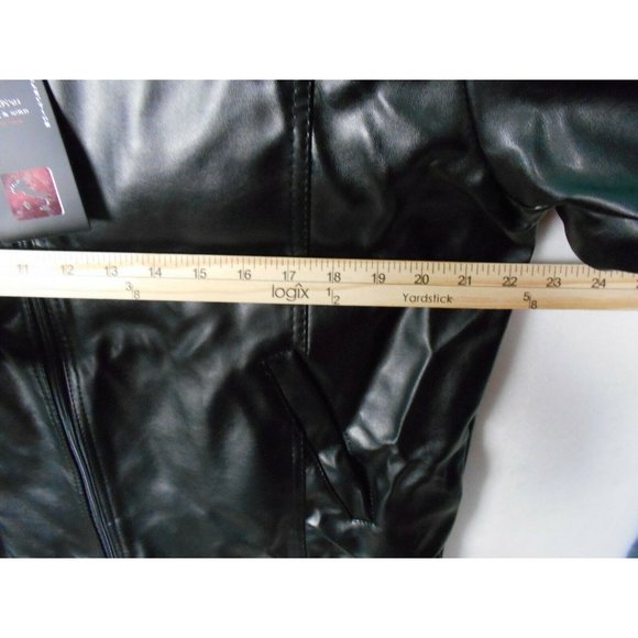 **R ROSSO BLACK & GOLD** Men's Black Leather Jacket Size 2XL New W/Tags - Picture 9 of 11